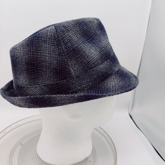 John Bartlett Statements Gray Plaid Fedora One Size Fits Most - Picture 3 of 11